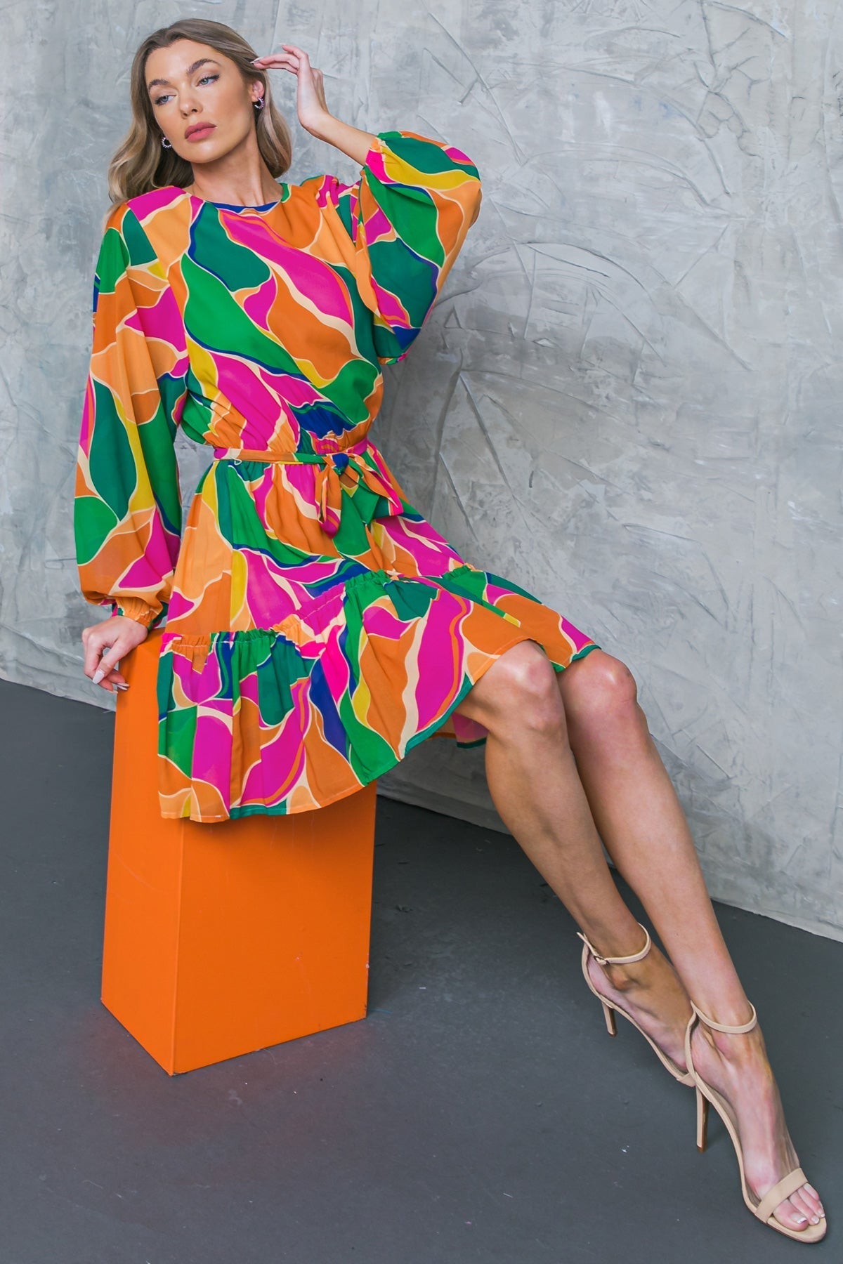 THANK ME LATER WOVEN MINI DRESS Flying Tomato